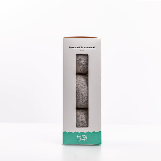Patchouli Sandalwood Wool Dryer Balls (Set of 3)